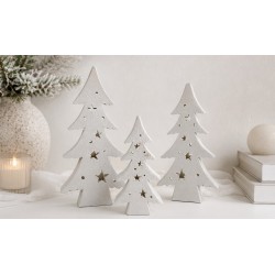  Leyu Metalen Kerstbomen Wit set van 3  – 28, 38 & 48 cm | Kerstdecoratie 